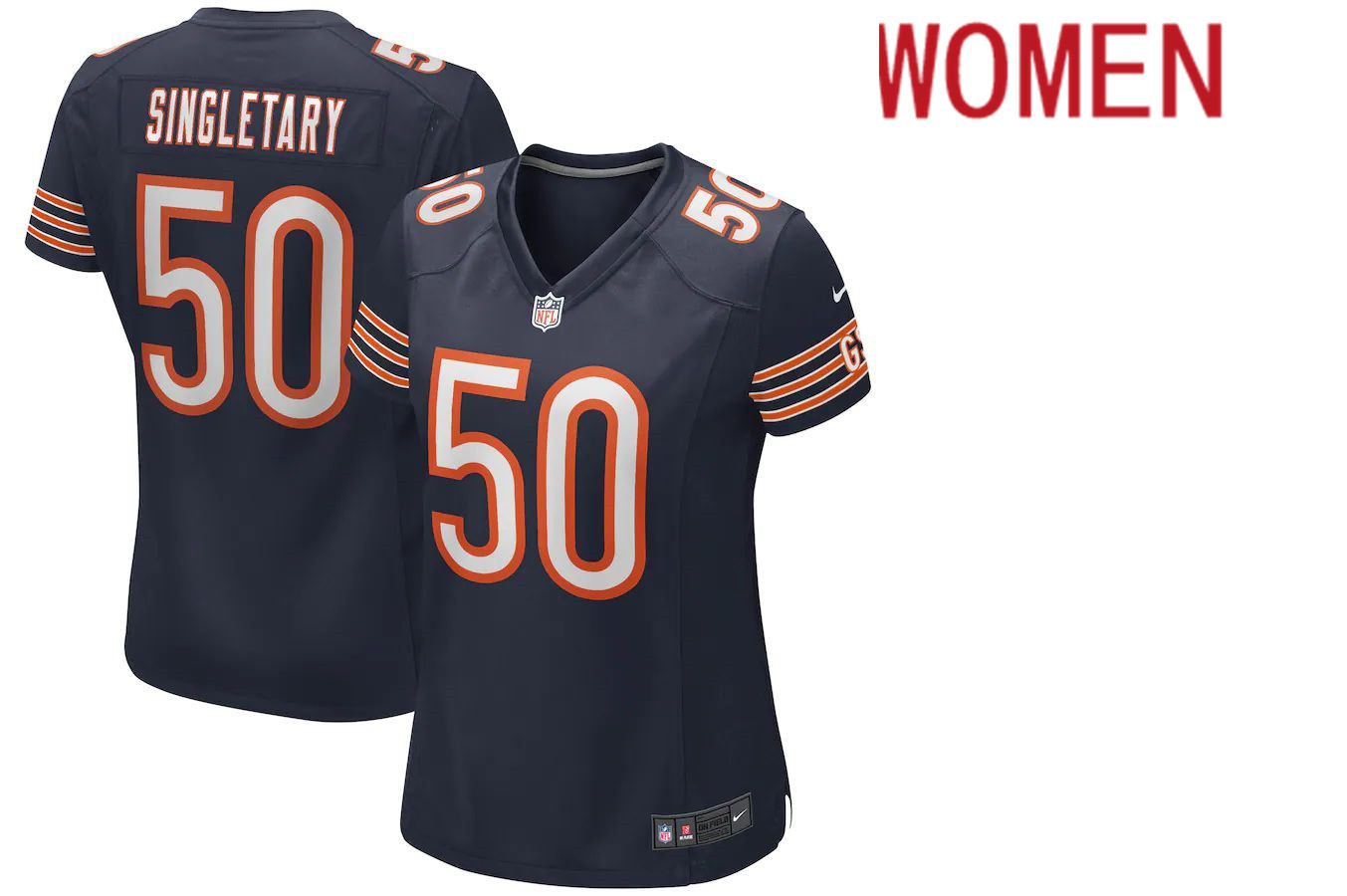 Women Chicago Bears 50 Mike Singletary Nike Navy Game Retired Player NFL Jersey